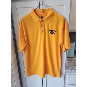 Men's Iowa Hawkeyes Sz M  Polo Collared Dress Shirt (Yellow) NCAA